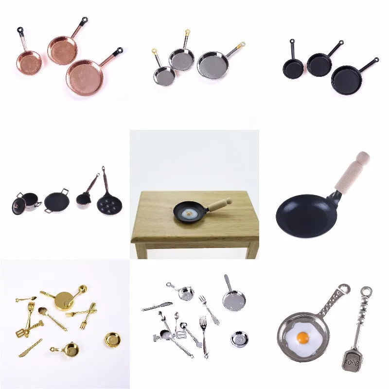 Кукольный домик миниатюрная Сковорода Яичница Кухонный Декор Pandent кукольный