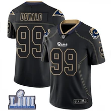 Мужская Новинка, высокое качество, Лос-Анжелес, Аарон, Дональд Рамс, супер Боул, LIII Bound black jersey