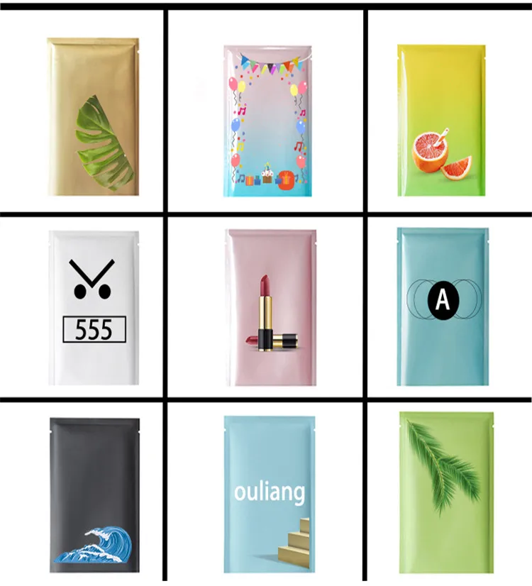 200개 무광 오픈탑 알루미늄 호일 백 DIY 맞춤형 로고 설탕 가루 차 허브 초콜릿 버터 열 밀봉 포장 파우치