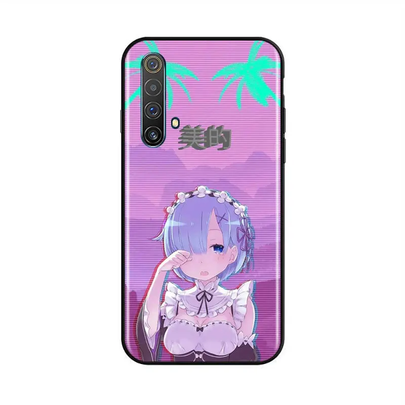 Anime Vaporwave For OPPO Reno A 2 3 4 5 Z ACE Z/F/SE/Lite A92020 A11 10 X  5 PRO Plus Pro (4G/5G) Black Phone Case