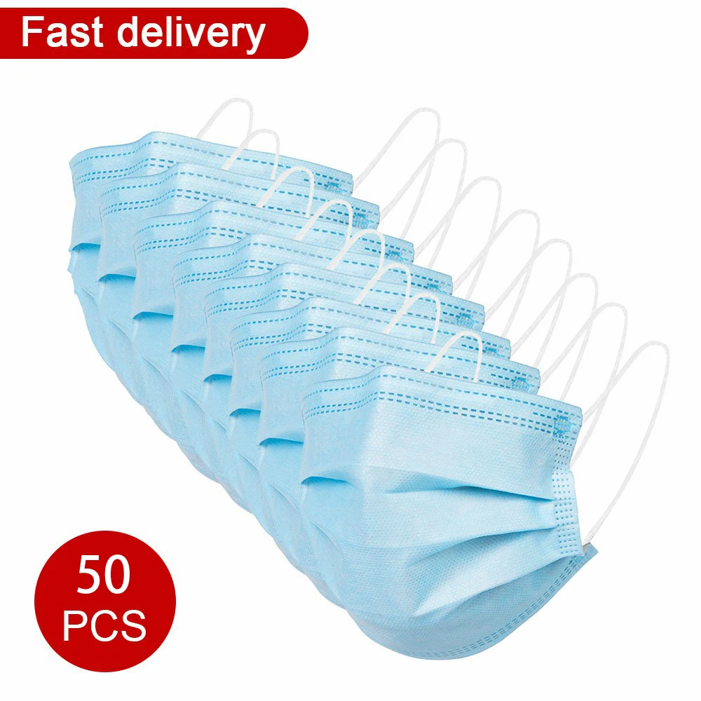

New Arrivals 3-layer Mask Disposable Mask Anti-bacterial Flu Filter Elastic Fast Delivery Face Protection Safety Mask