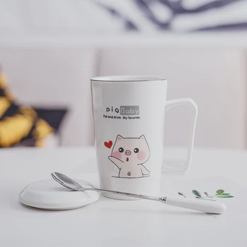 

Cute Ceramic Mug Cartoon Cup Simple Coffee Tea Milk Cups Tea Drinker Home Office Fancy Gift