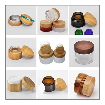 

30g 50g 100g 250g bamboo Bottle Round Natural Bamboo Container Travel Empty Eco-friendly Pot Facial Cream Jar Box Cosmetic Mask