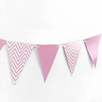 

New Style Wave Pattern Pennants Bronze Northern European-Style Birthday Party Paper Decoration Hanging Flag Triangular Flag