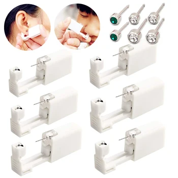 

6pcs Disposable Sterile Ear Piercers Ear Studs with Disinfection Tablets Women Beauty Ear Piercers Tools Kit