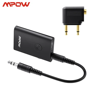 

Mpow BH407 Wireless Adapter Transmitter Receiver 2 in 1 Support APTX With Airplane Adapter 3.5mm to RCA Cable For TV PC Car Home
