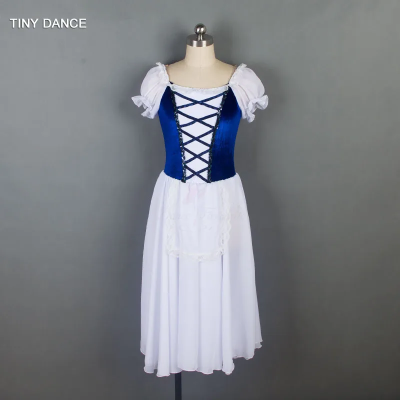 19019 бархатное платье с коротким рукавом и лифом и длинное шифоновое платье для девочек и женщин, балетное платье для танцев, Костюм Балерины для выступлений - Цвет: royal blue