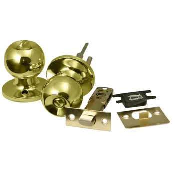 

Durable Spherical Stainless Steel Door Handle Knob Latch Set Round Door Knobs Rotation Lock With Key for Living Room Bathroom