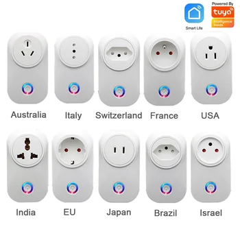 

General Residential Wireless Power Plug Energy Monitor US AU UK Wall Switch Smart Life APP Control 2.4G WIFI Socket
