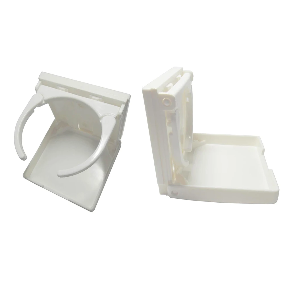2pcs Регулируемый складной держатель для напитков для лодки автомобиля морской Rv(белый