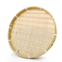 Handmade Bamboo Woven Fruit Basket Creative Household Storage Basket Refreshment Tray Kitchen Dishes Bamboo Sieve for Drying Tea 1