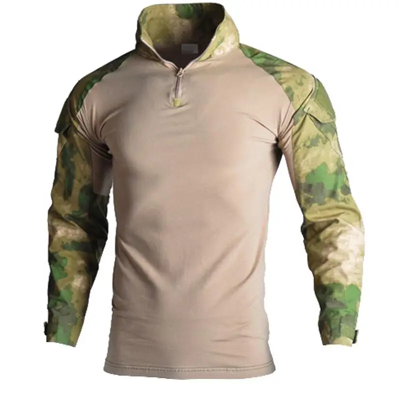 Тактическая БДУ, камуфляжная военная форма, костюм для мужчин, США, армейская одежда, страйкбол, военная боевая рубашка+ брюки-карго, наколенники - Цвет: Ruin green Top