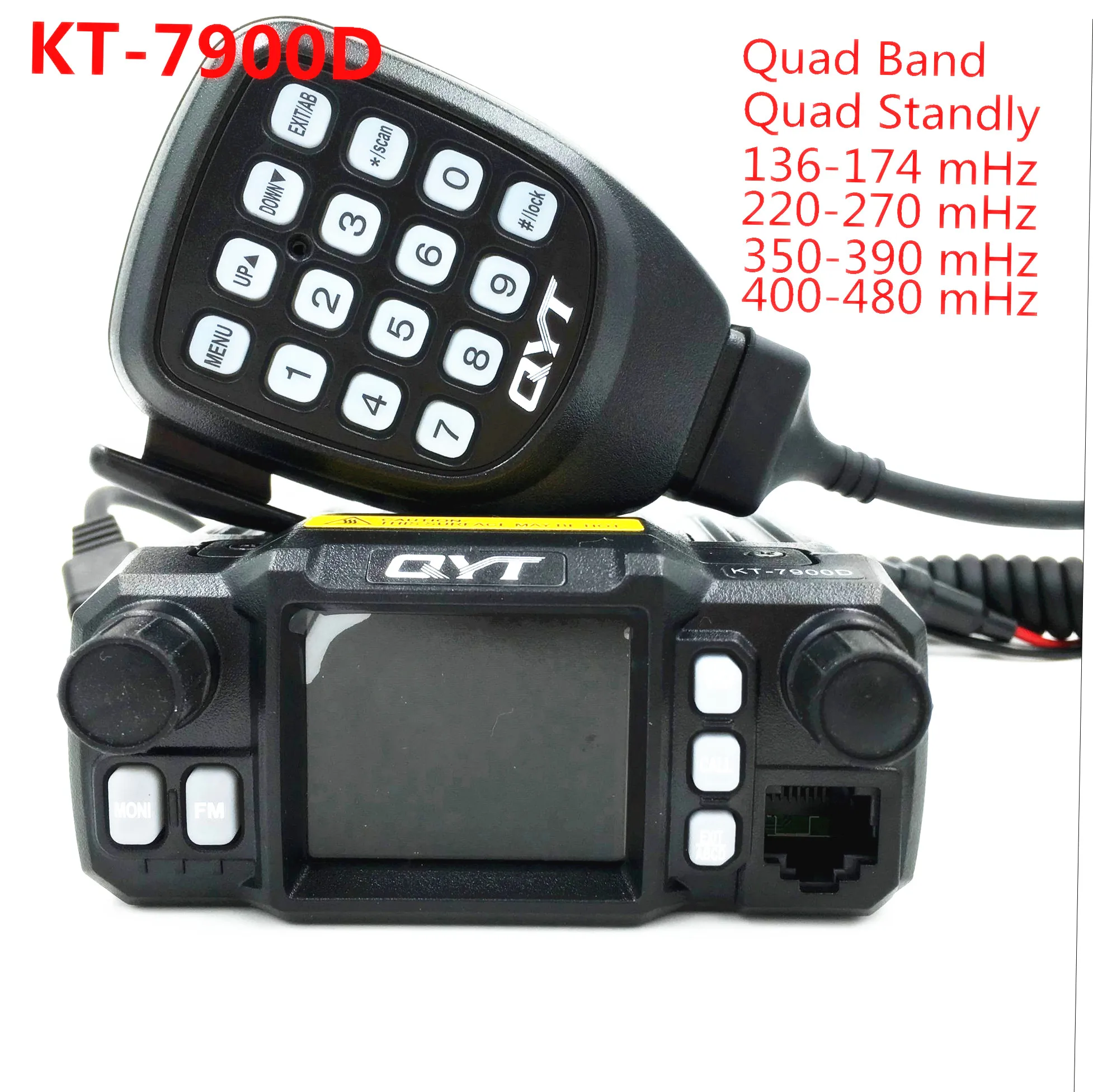 

QYT KT-7900D 25W Quad band Mobile Radio transceiver 144/220/350/440MHZ 25W Ham Car Mobile Radio