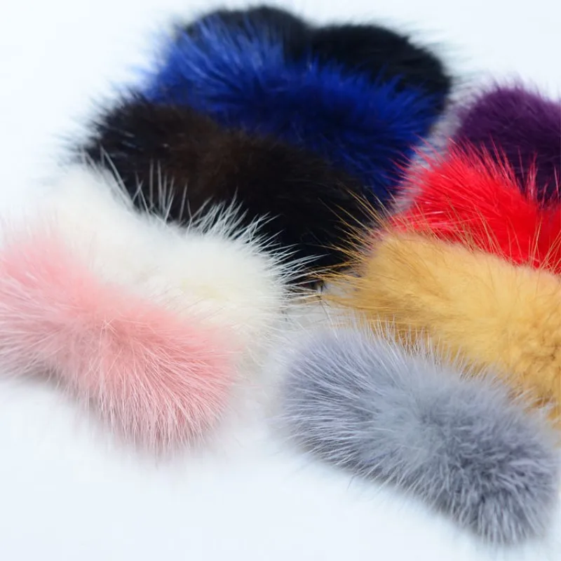 5pcs Bowknot Mink Hair Fur Pompom Wedding Party Decor DIY Handmade Headdress Clothing Hats craft supplies pom poms craft supplies