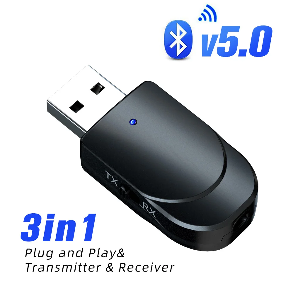 Tv-Speaker Bluetooth-Adapter Wireless Aux USB Car 3-In-1 Output