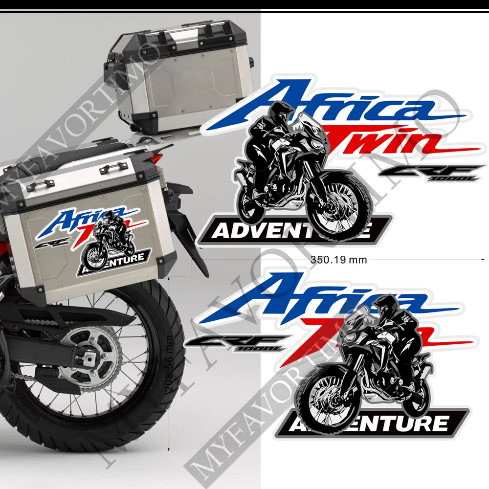 

For Honda Africa Twin CRF1000L Adventure Sports Motorcycle Sticker Tail Top Side Panniers Luggage Aluminium Box Case