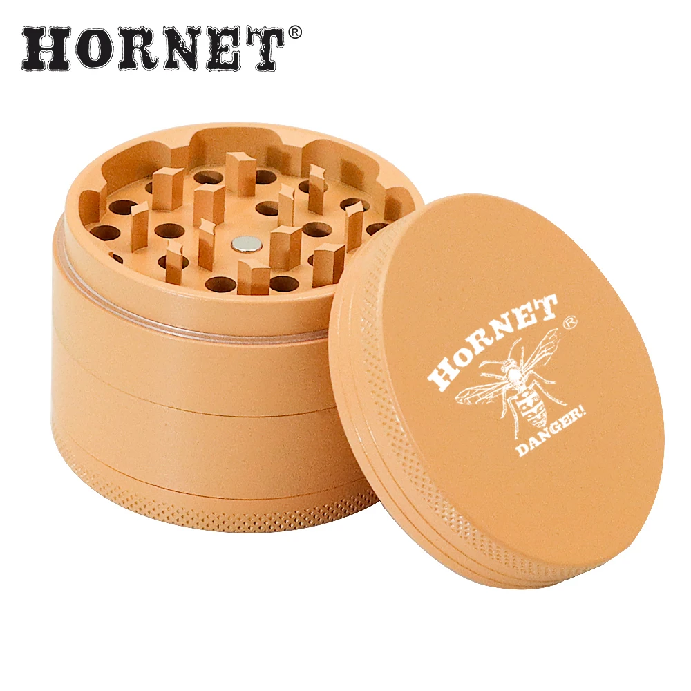 HORNET Aluminum 63MM 4 Layers Tobacco Herb Grinder Metal Non-Stick Smoking Herb Spices Grinder Crusher Smoke Accessories