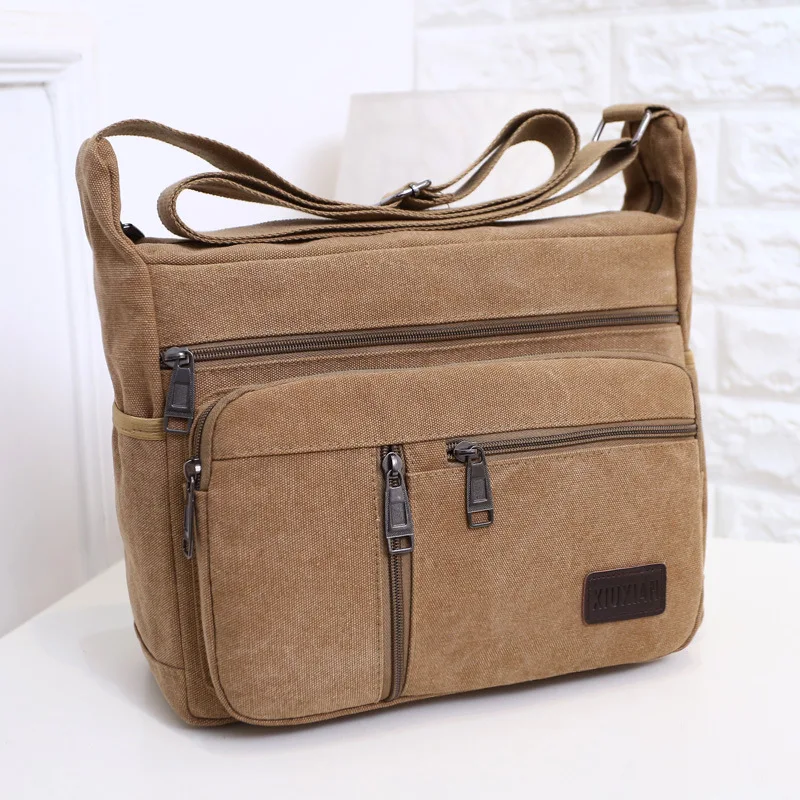 

Men Canvas Messenger Bag MEN'S Single-shoulder Bag Computer Bag Men's Bag