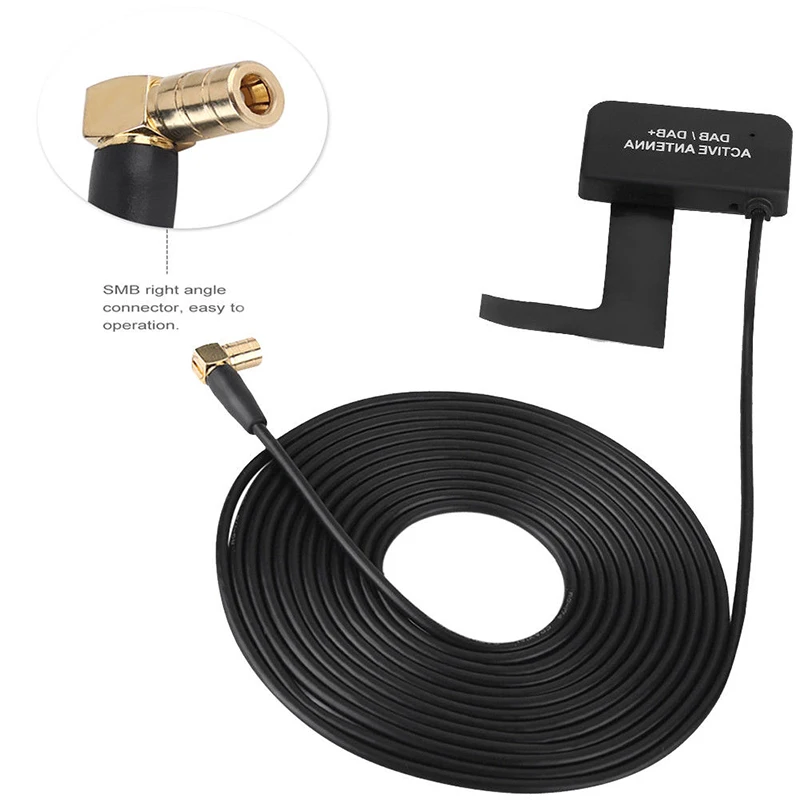 3M DC5V/12V DAB/DAB+ Signal Antenna Aerial Splitter Adapter Car Radio Active SMB Connector FPC printed antenna SMA connector