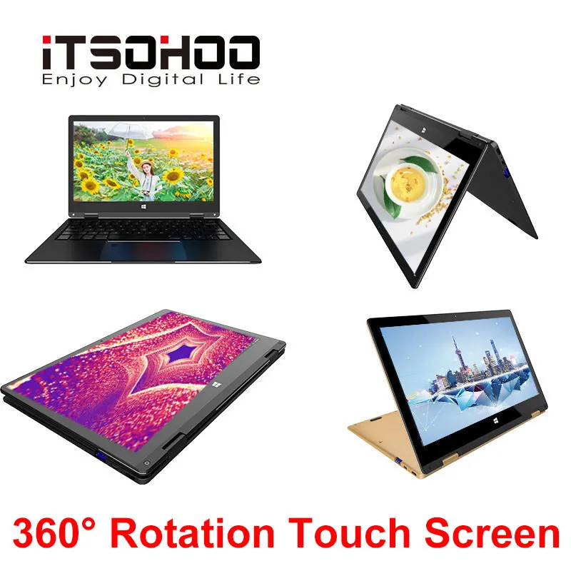  2 in 1 da 11.6 pollici Del Computer Portatile Convertibile Touch Screen IPS Mini Computer portatile
