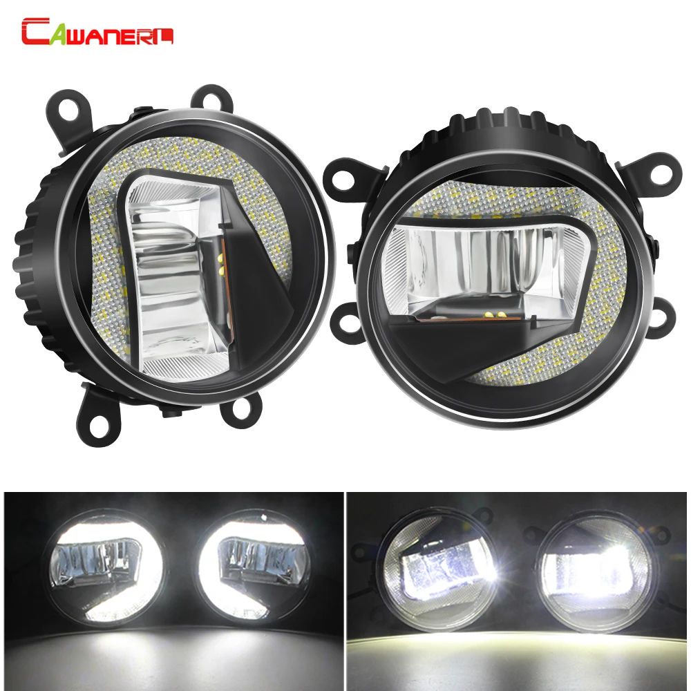 2in1 Fog Light Assembly Car Led Fog Lamp + Drl White For Peugeot 207 307 301 308 408 407 607 2008 3008 4007 4008 5008 Bipper - Car Light Assembly -