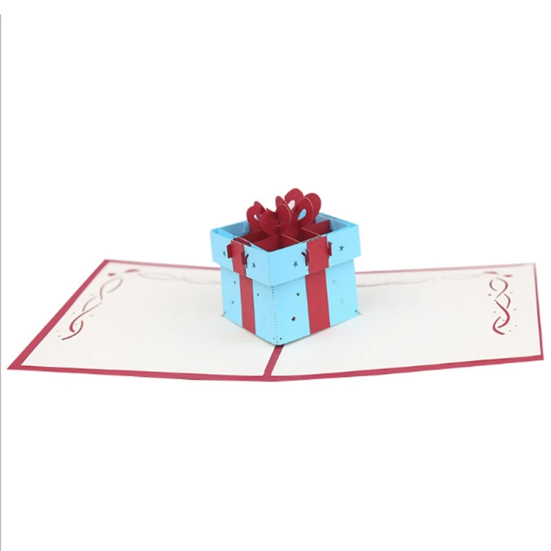  Gift Box Greeting Cards Handmade Birthday Wedding Invitation 3D Pop Up Card New D08D - 4.00036E+12