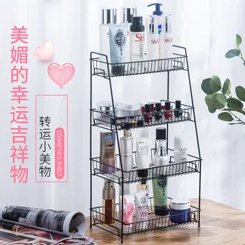 

Northern European-Style INS Iron Art Kitchen Shelves Cosmetics Storage Rack Desk Double Layer Dormitory Bathroom Desktop Storage