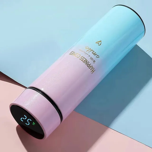Intelligent 304 Stainless Steel Thermos With LED Temperature Display Water Bottle Vacuum Flasks Thermoses Coffee Tea Milk Cup Gradient color 6