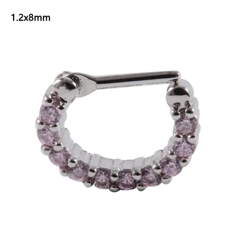 Stainless Steel Septum Clicker Hoop Ring Zircon Nose Ring  Ear Tragus Cartilage Daith Helix Earring Body Piercing Jewelry