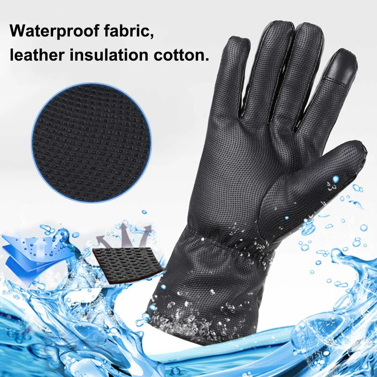 Зимние usb-грелки для рук, электрические термальные кожаные перчатки 2800/4000 мАч, водонепроницаемые перчатки с подогревом, лыжные перчатки на батарейках, 1 пара