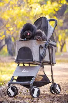 

Pet stroller detachable stroller Teddy puppy dog stroller small cat stroller foldable lightweight dog walker