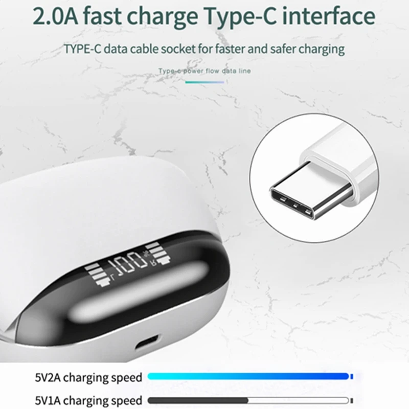 CLAITE X9 TWS bluetooth Earphone UV Germicidal Lamp Earbuds Smart Touch HD Call Type-C Fast Charge Waterproof Wireless Headset