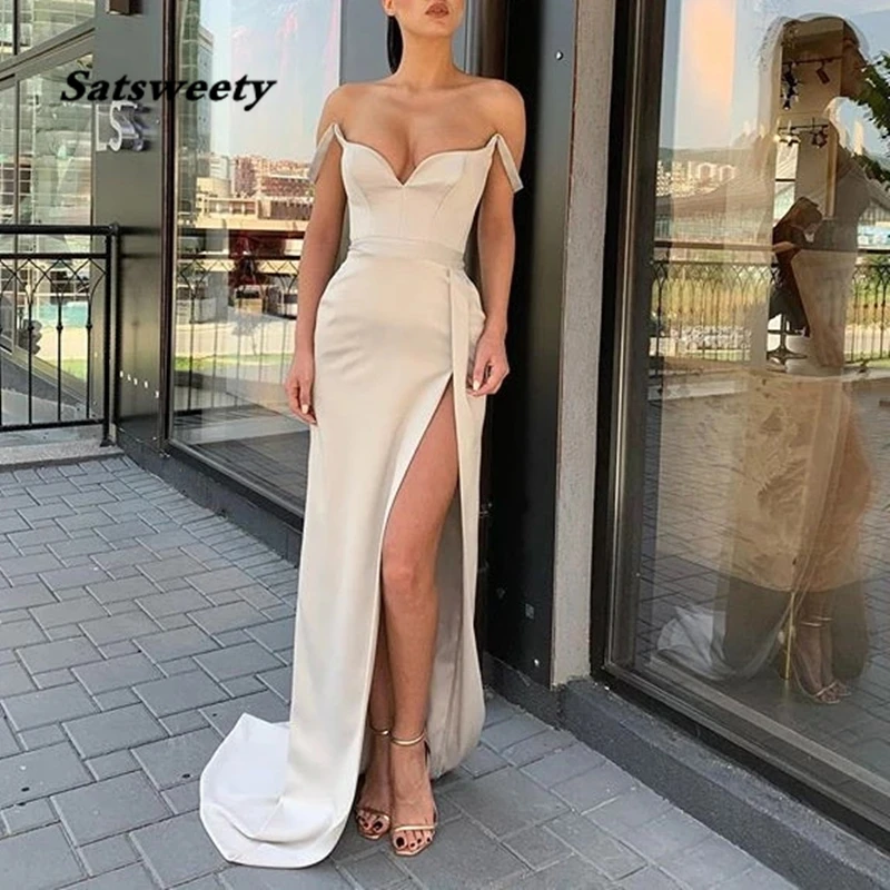 

Vestidos De Fiesta Sweetheart Long Evening Dress 2024 Mermaid Side Split Robe De Soiree Off The Shoulder Woman Party Night Dress