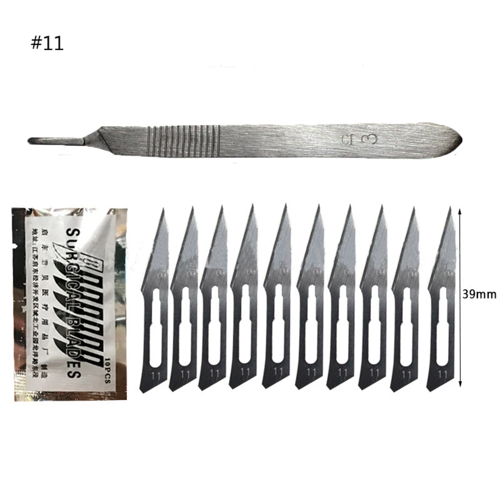 plastic trim removal tools Carbon Steel Surgical Scalpel Knives 11# 23# Blades with Handle Scalpel DIY Cutting Tool PCB Repair Animal Wood Surgical Knife car trim removal kit