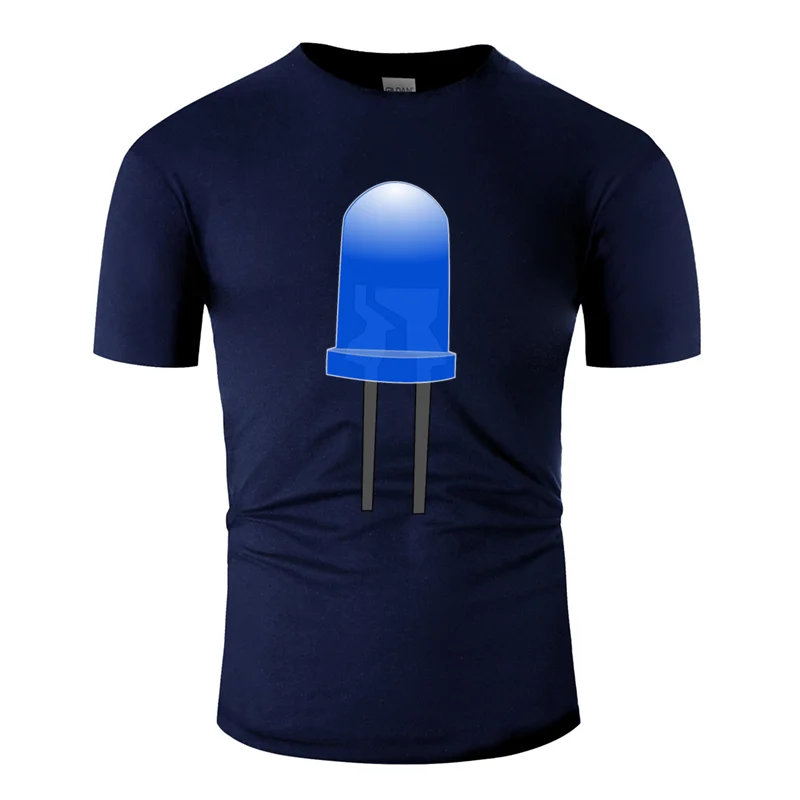 Men-Navy Blue Смешная комическая Синяя светодиодная лампа(на) футболка для мужчин одежда кавайная Мужская футболка хлопок против морщин - Цвет: Men-Navy Blue