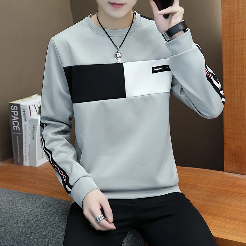 2019 new men t shirt casual long sleeve men's basic tops tees stretch mens clothing chemise homme | Мужская одежда