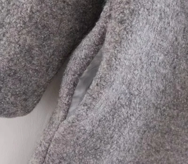 AliExpress Ebay2018 осень и зима стиль Европа и Америка женское платье скрытая кнопка Серый quan mao пальто