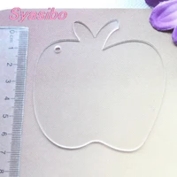 76 мм пустой прозрачный акриловый брелок с яблоком учителем Apple брелок для ключей с монограммой экологически чистый акриловый лазерный вырез 3-ac1062 - изображение