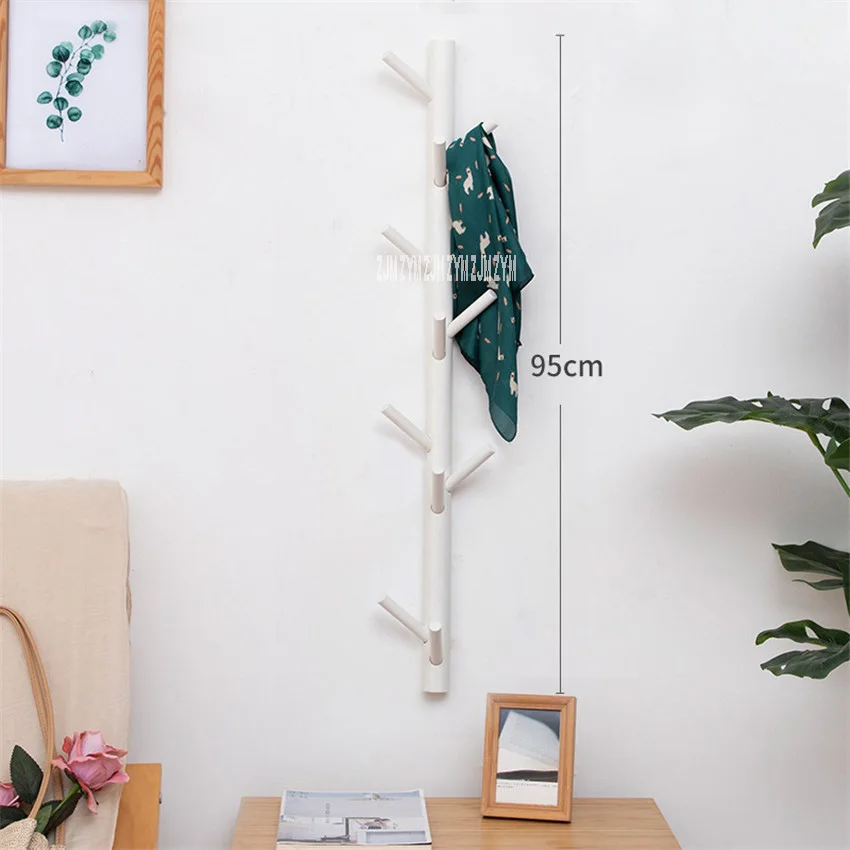 white 11-hook ND171129 Современная Гостиная вешалка в качестве украшения Настенная елка шляпа стойка креативная бамбуковая одежда дерево твердая древесина настенная вешалка для пальто - Цвет: white 11-hook