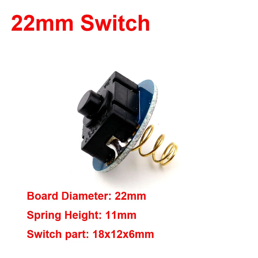 2 шт. 17 мм/22 мм кнопка переключения фонарика задний переключатель обратный клик переключатель, позолоченные пружины 1288B DIY ремонтная горелка переключатель - Цвет: 22mm