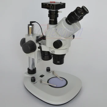 

FYSCOPE Track Pillar Stand Stereo Microscope 3.5X-45X Simul Focal Trinocular Microscope with Dual LED Lights+ 38MP HDMI