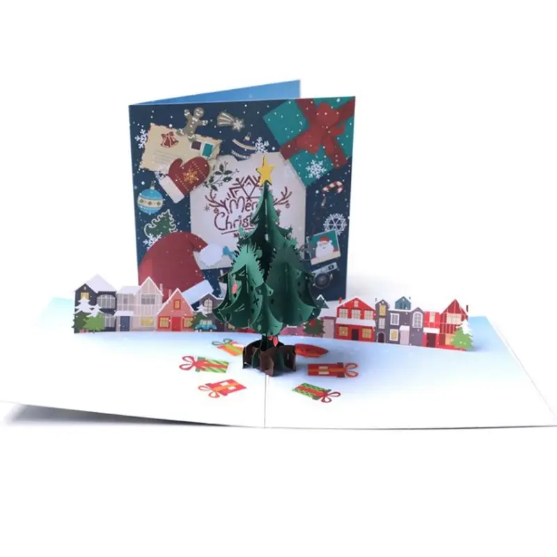  Christmas Tree 3D Pop Up Greeting Cards Wedding Birthday Holiday Postcard Invitations With Envelope - 4.00036E+12