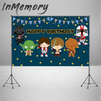 

InMemory Star Wars Photography Backdrop Custom Cartoon Boys Kids 1st Birthday Studio Background Photocall boda Props