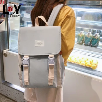 

Large Square Waterproof Clamshell School Bags For Teenager Girls Student Laptop Backpacks Purse For Women Canvas Backpacks Women