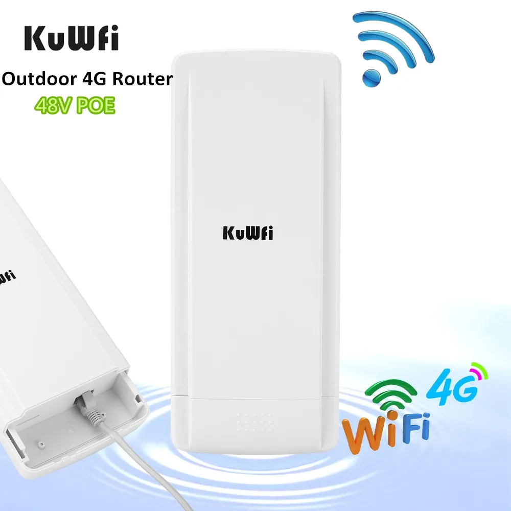 Kuwfi Outdoor 4g Wifi Router Cat4 150mbps Wireless Cpe Tahan Air Router Dibuka Kartu Sim 4g Untuk Ip Kamera Dengan 48v Poe Adaptor 3g 4g Router Aliexpress