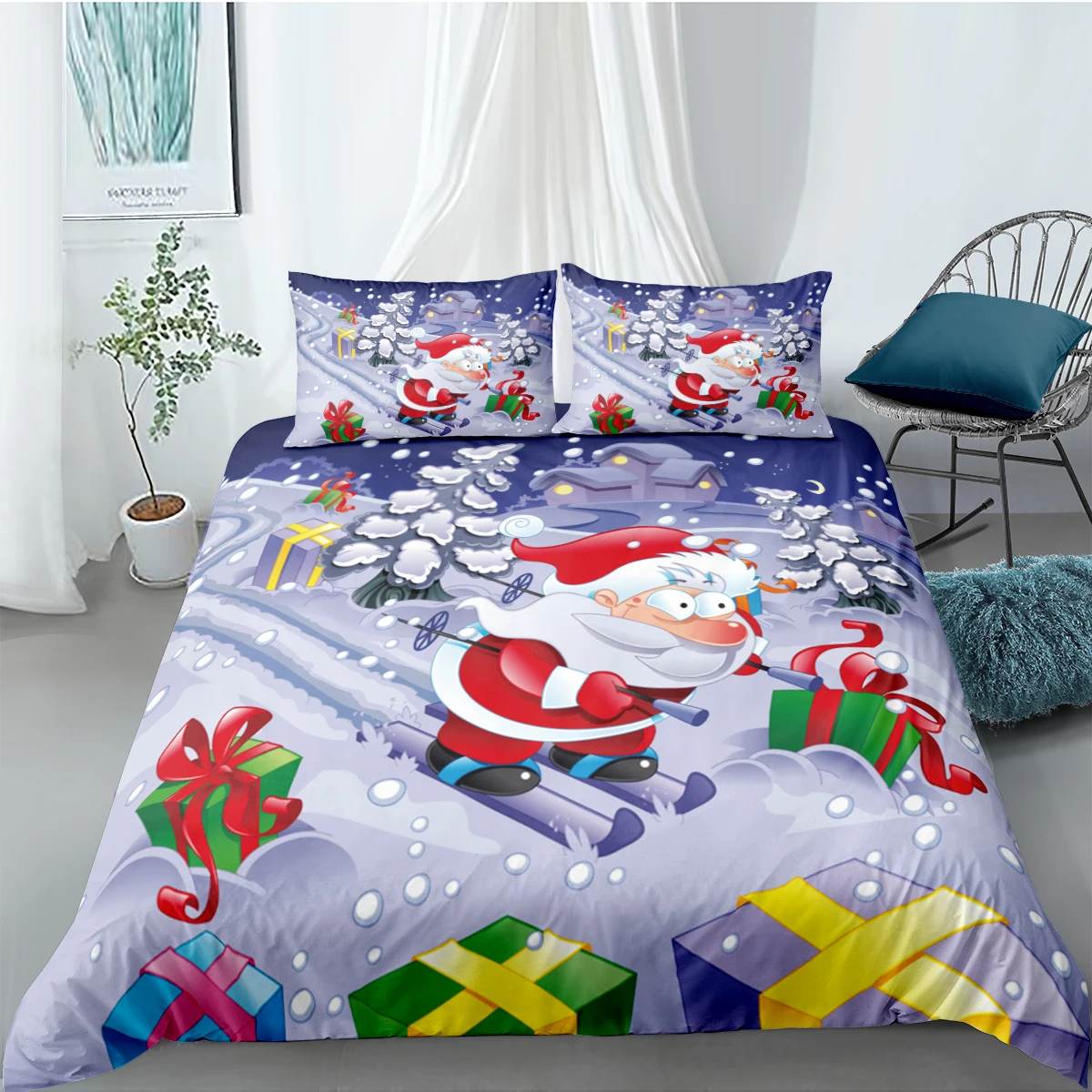 Christmas Comforter Covers 3D Santa 