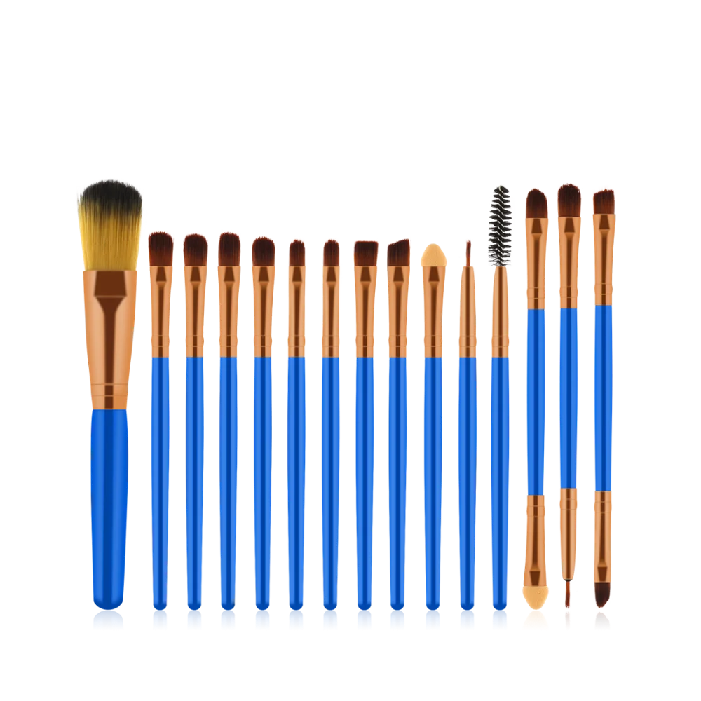 Рисунок 2 - синие/коричневые/Золотые кисти для макияжа
