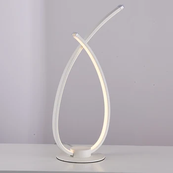 

Lamplo LED Modern Table Lamp Curved 2-lights Acrylic Desk Lamp 24W Warm White Living Room Home Decorative Bedroom Bedside Lamp