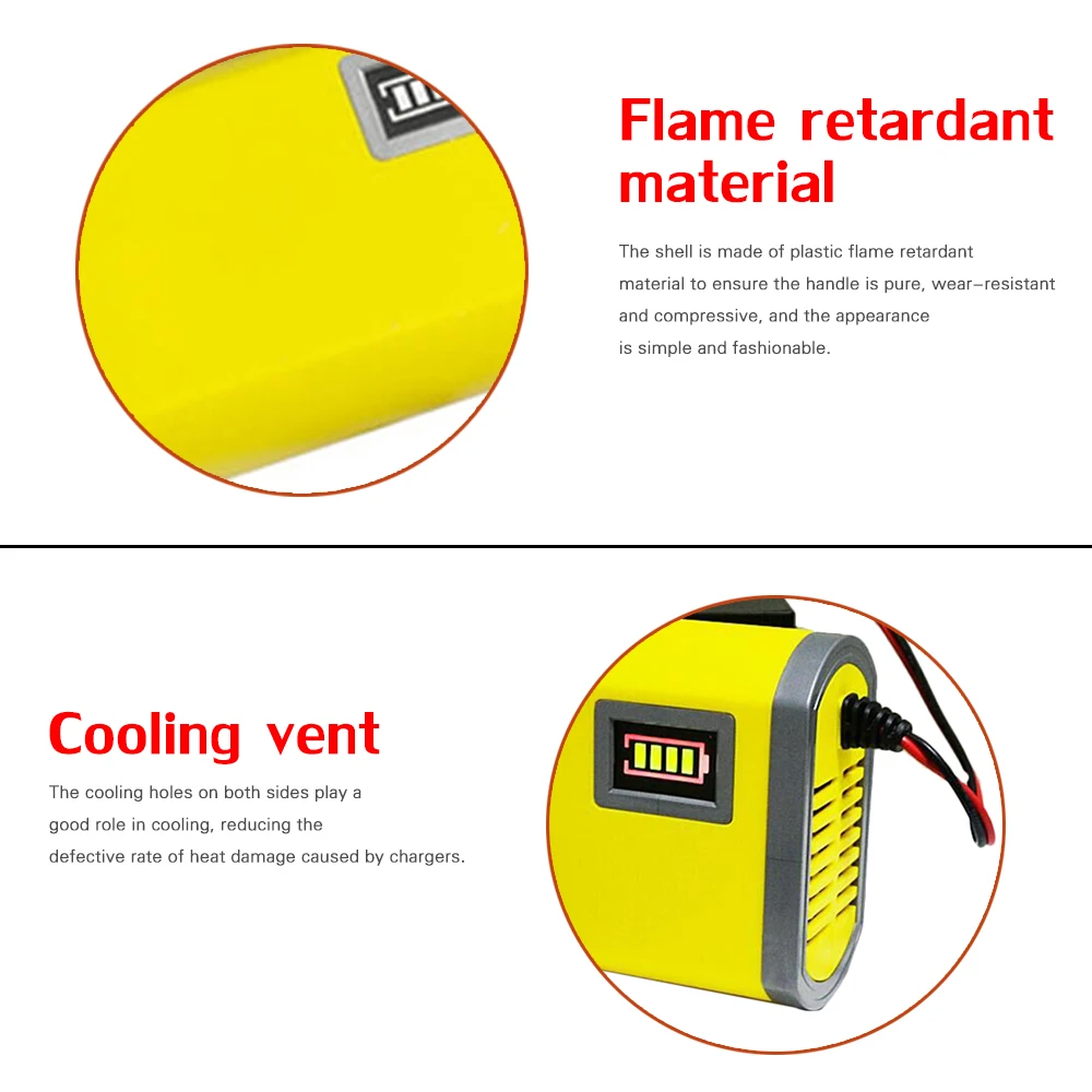 Battery Charger 12V 2A LCD Display Smart Charger for Lead Acid AGM Gel Battery Motorcycle Car Bike 12V Fully Automatic Charge Adapter EU US Type