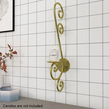 

Wall Hanging Geometric Home Decor Candle Holder Gift For Wedding Tealight Stand Iron Candlestick Hotel Living Room Office Retro